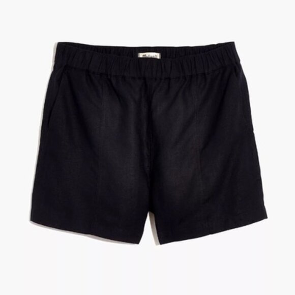 Madewell Pants - Madewell Linen-Blend Easy Pull-On Shorts Black